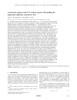 Aerosol size spectra and CCN activity spectra