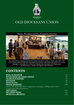 OLD DIOCESANS UNION - Bishops Diocesan College