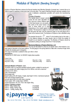 Modulus of Rupture (Bending Strength)