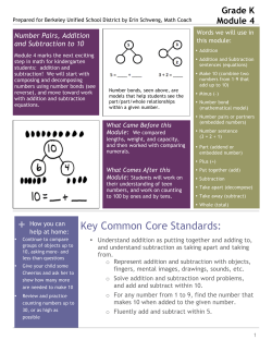 Kindergarten Module 4 - Berkeley Unified School District