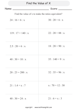 Find the Value of X 24 : 16 = 6 : x 30
