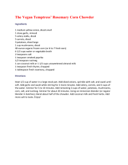 The Vegan Temptress` Rosemary Corn Chowder