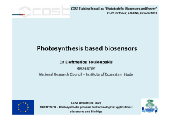 Photosynthesis based biosensors