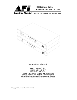 Instruction Manual MTX-8810C-SL MRX-8810C