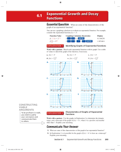 Exponential Growth and Decay Functions 6.1