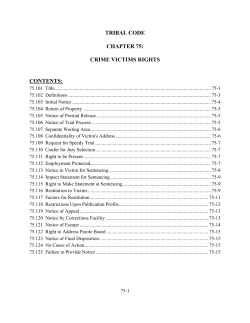 tribal code chapter 75: crime victims rights contents