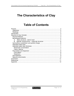 Characteristics of Clay