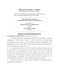 Dep`t of Correction v. Campos