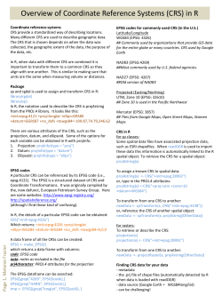 Overview of Coordinate Reference Systems (CRS) in R