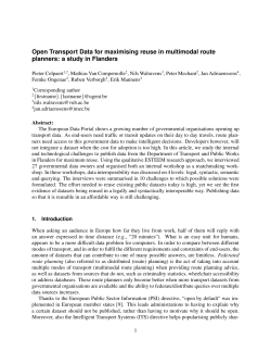 Open Transport Data for maximising reuse in multimodal route