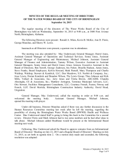 Board Meeting Minutes September 16, 2015
