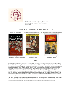 TO KILL A MOCKINGBIRD: A BRIEF INTRODUCTION