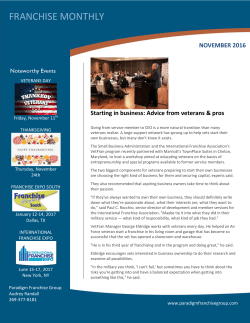 November 2016 Newsletter - Paradigm Franchise Group