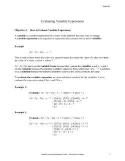 Evaluating Variable Expressions