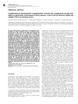 Conditioning for hematopoietic transplantation activates the