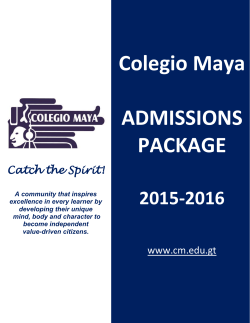 Colegio Maya ADMISSIONS PACKAGE