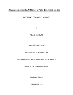 IMPORTANCE OF WOMEN`S SUFFRAGE By ROMAN ERINBURG