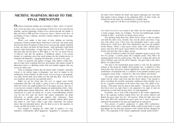 METHYL MADNESS: ROAD TO THE FINAL PHENOTYPE One
