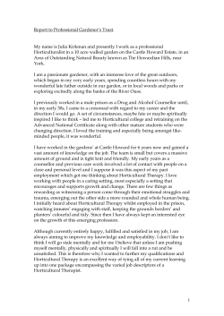 Julia Kirkham - The Professional Gardeners` Trust