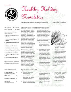 Healthy Holiday Newsletter December 2008