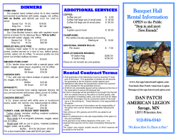 Banquet Hall Rental Information - Dan Patch American Legion Post