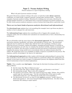 Paper 2: Process Analysis Writing
