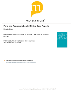 Form and Representation in Clinical Case Reports