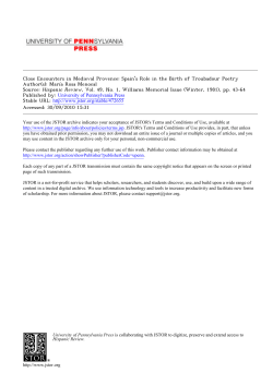 Close Encounters in Medieval Provence