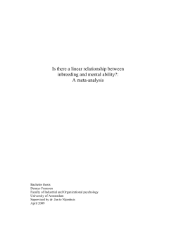 Is there a linear relationship between inbreeding and - UvA-DARE