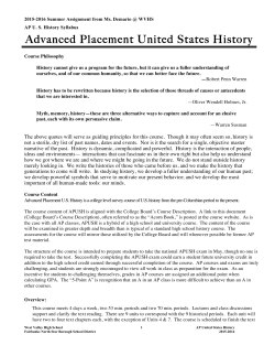 AP United States History - Fairbanks North Star Borough School