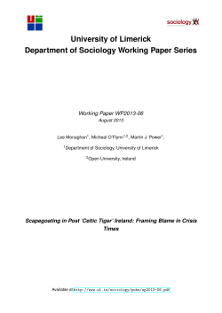 Scapegoating in Post `Celtic Tiger` Ireland