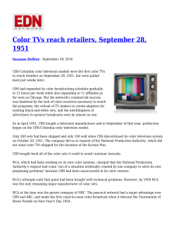 Color TVs reach retailers, September 28, 1951