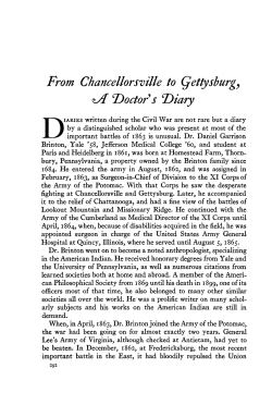 From Chancellorsville to Gettysburg, A Doctor`s Diary