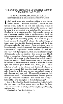 the lyrical structure of goethe`s second " wanders nachtlied "