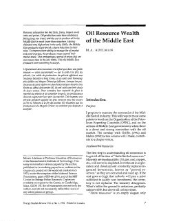 Oil Resource Wealth of the Middle East
