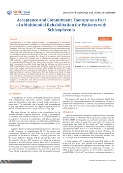 Acceptance and Commitment Therapy as a Part of a Multimodal