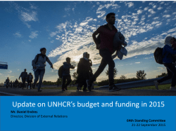 Update on UNHCR`s budget and funding in 2015