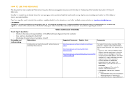Civics Curriculum Year 6 suggested resources links