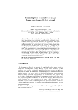 Computing trees of named word usages from a crowdsourced