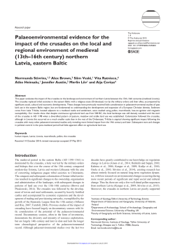 Palaeoenvironmental evidence for the impact of the crusades on the