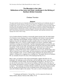 The Mountain in the Lake: Reflections of the Inner and Outer