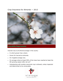 Crop Insurance for Almonds &mdash; 2013