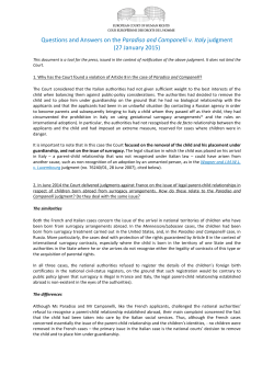 Questions and Answers on the Paradiso and Campanelli v. Italy