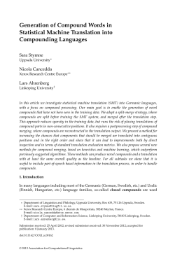 Generation of Compound Words in Statistical Machine Translation