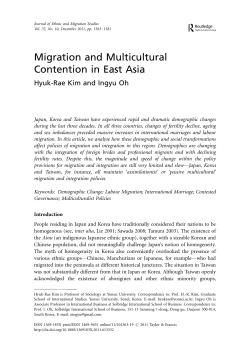 Migration and Multicultural Contention in East Asia
