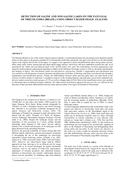DETECTION OF SALINE AND NON-SALINE LAKES ON THE