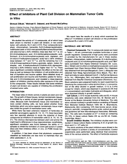 Effect of Inhibitors of Plant Cell Division on