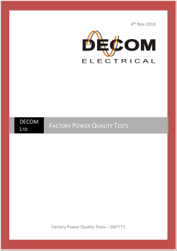 FACTORY POWER QUALITY TESTS