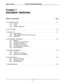 Chapter 7 PAVEMENT MARKING