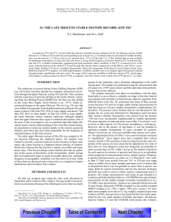 chapter 24. the late miocene stable isotope record, site 926